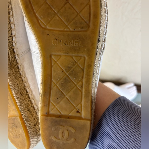 Chanel white and black leather espadrilles woman’s 8 - Picture 9 of 10